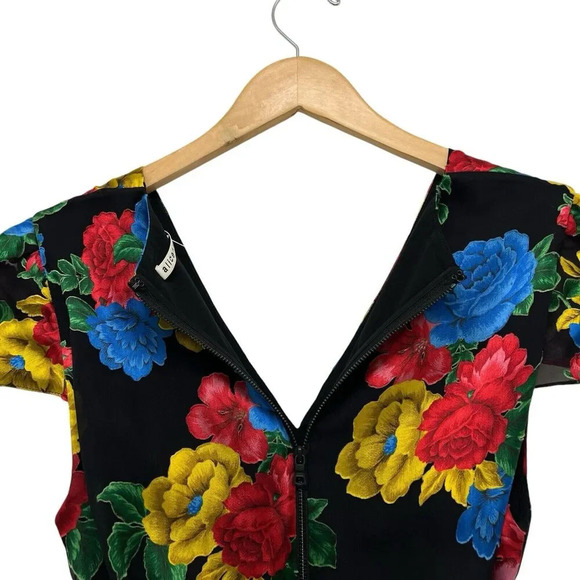 Alice And Olivia Erika Silk Ruffle Belted Tie Floral Maxi Dress Multi Size 4 - Picture 12 of 16